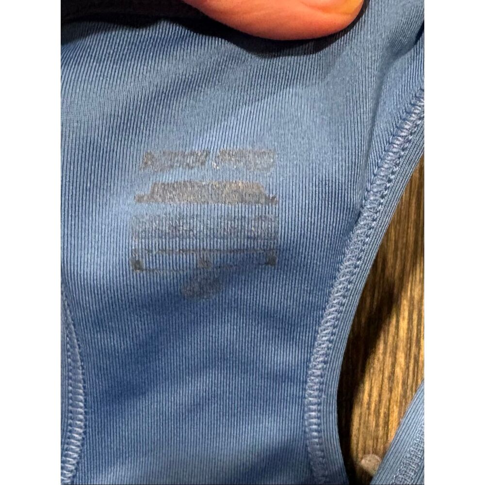 Nike Womens Dri-Fit Racer Back Sports Bra Swoosh Pullover Stretch Blue Size M - Picture 5 of 5